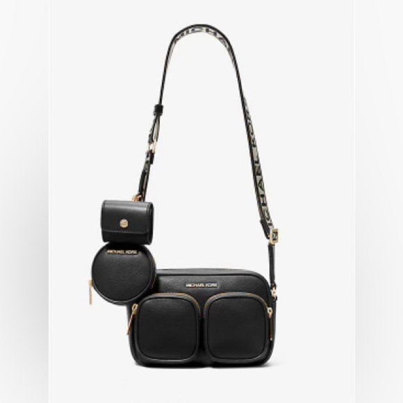 Michael KorsJet Set Medium Leather Crossbody Bag with Coin Bag
